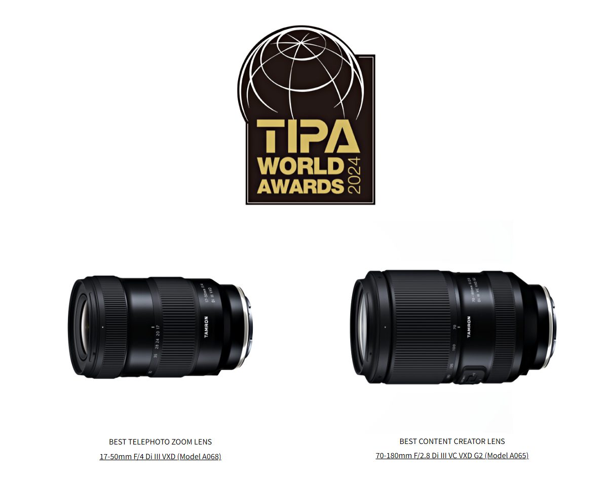 Tamron Lenses Honored with Two Prestigious TIPA Awards in 2024