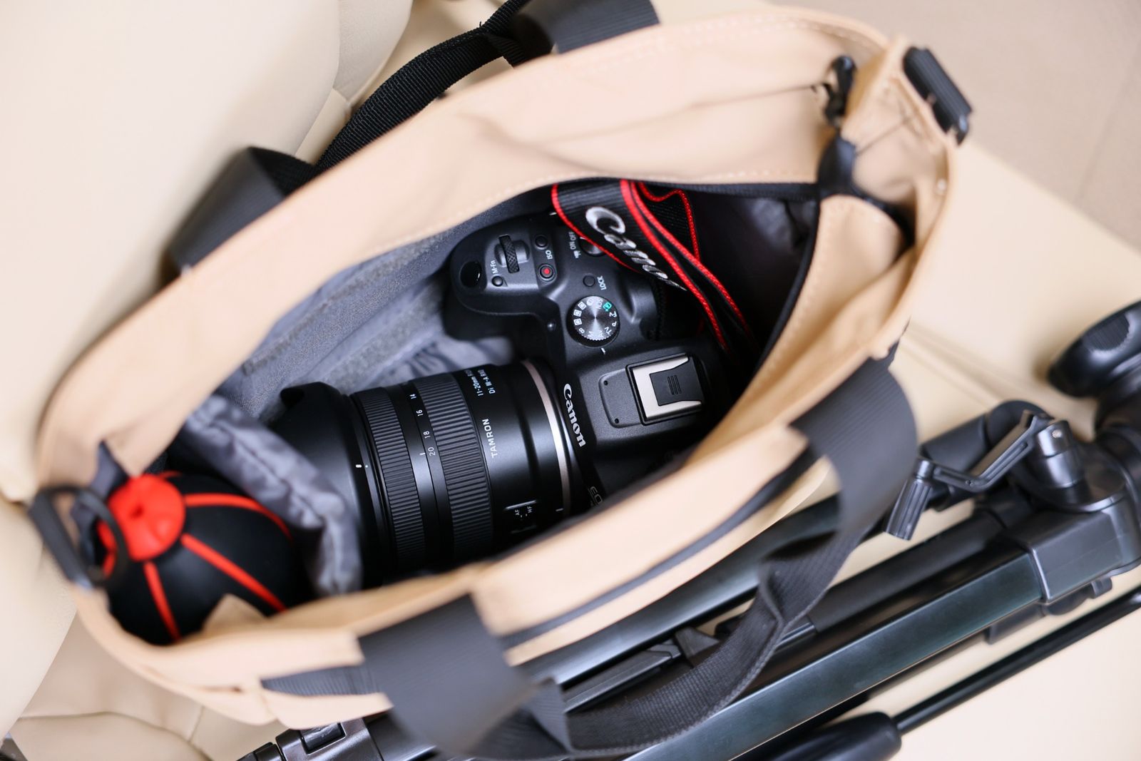 Tamron lens mounted on a Canon camera