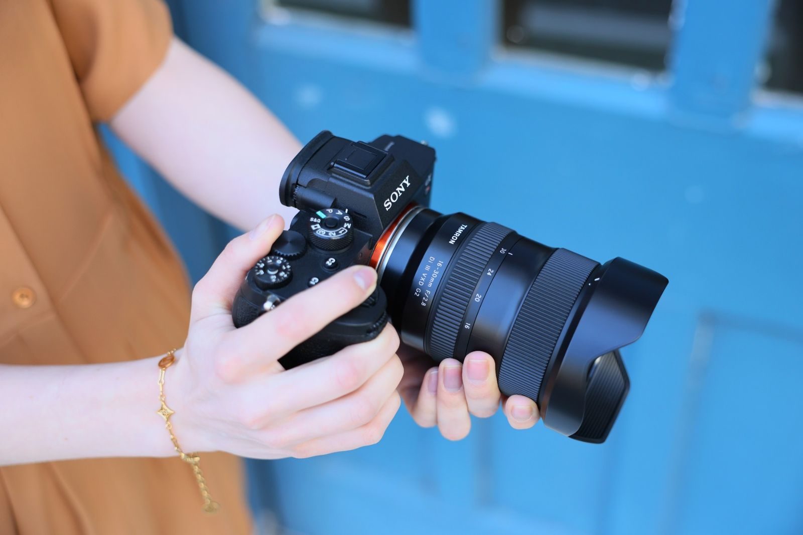 Tamron lens mounted on a Sony camera